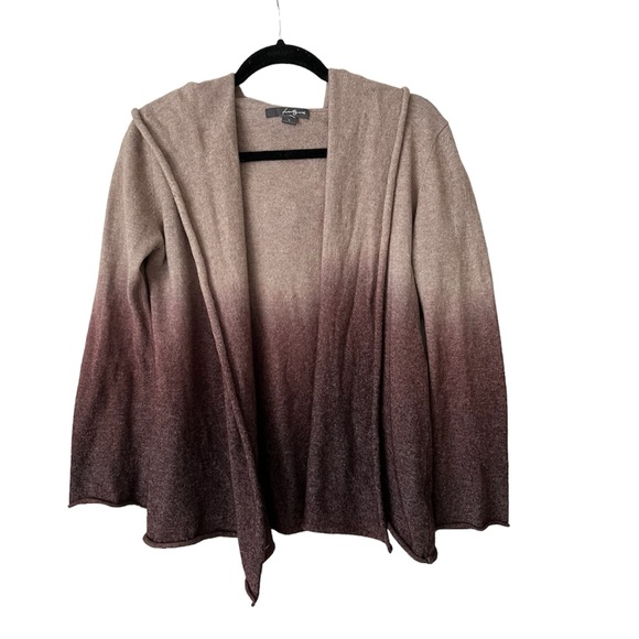 3/$15 🤑✨ Twenty One the Brand Wool Hooded Ombré Mauve & Tan Open Cardigan Medium - Picture 6 of 7
